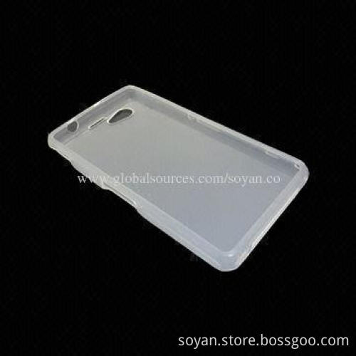 TPU Mobile Phone Case for Sony Xperia Z1-F, Available in Different Solid Colors, Transparent, Black